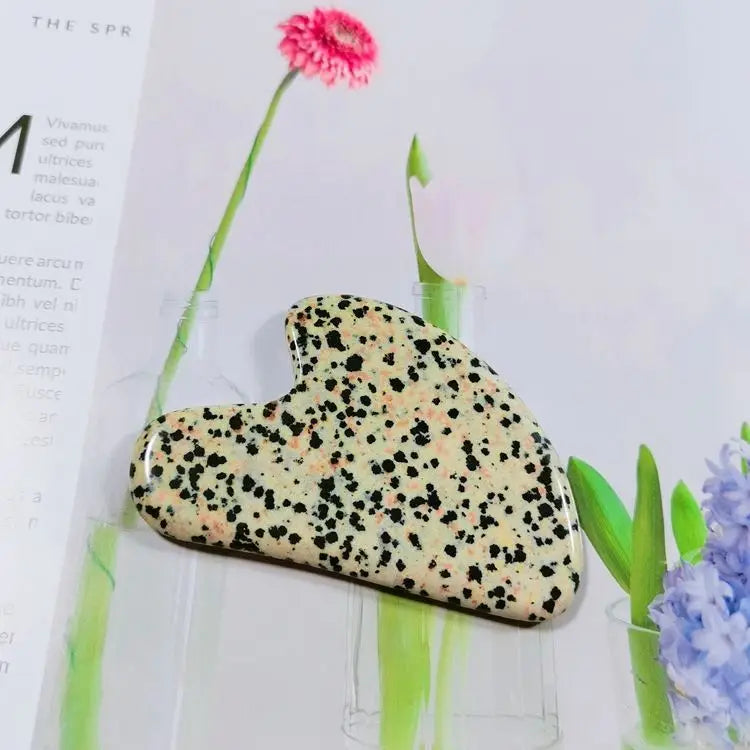 2026 Mushroom Shaped Dalmation jasper Gua Sha Board Massage Tools Body Skin Scraping