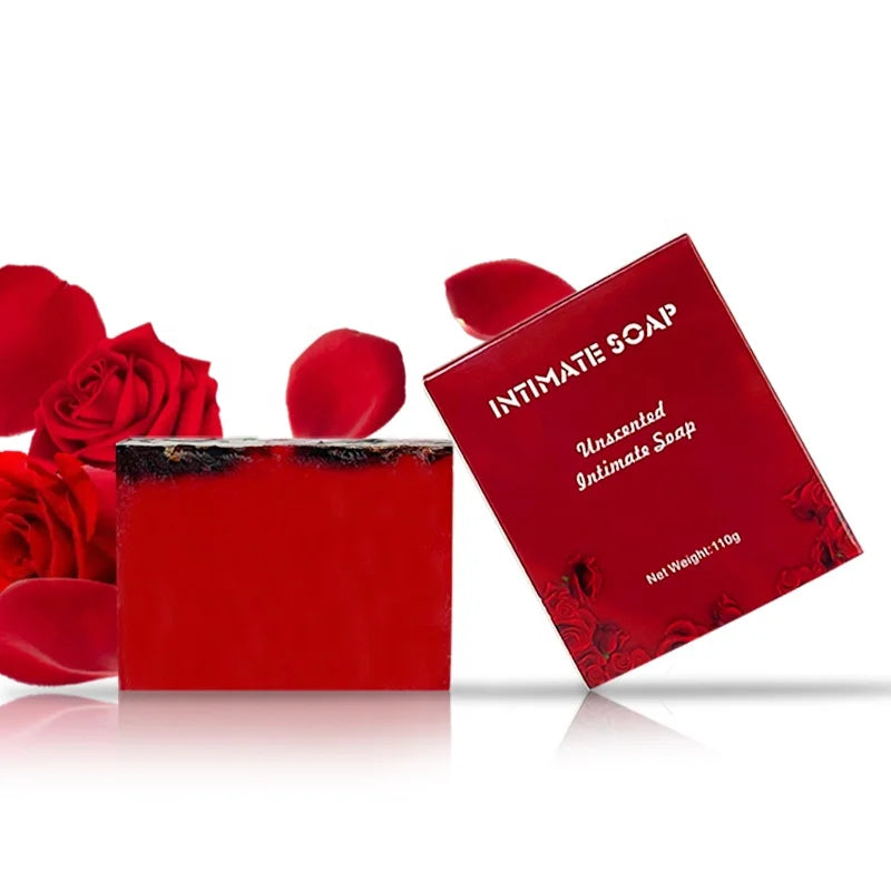 Hot Selling Salon Custom Wholesale Natural Soap Bar Handmade Rose Gifts Square Yoni Whitening Soap Packaging Rose Soap Gift Box