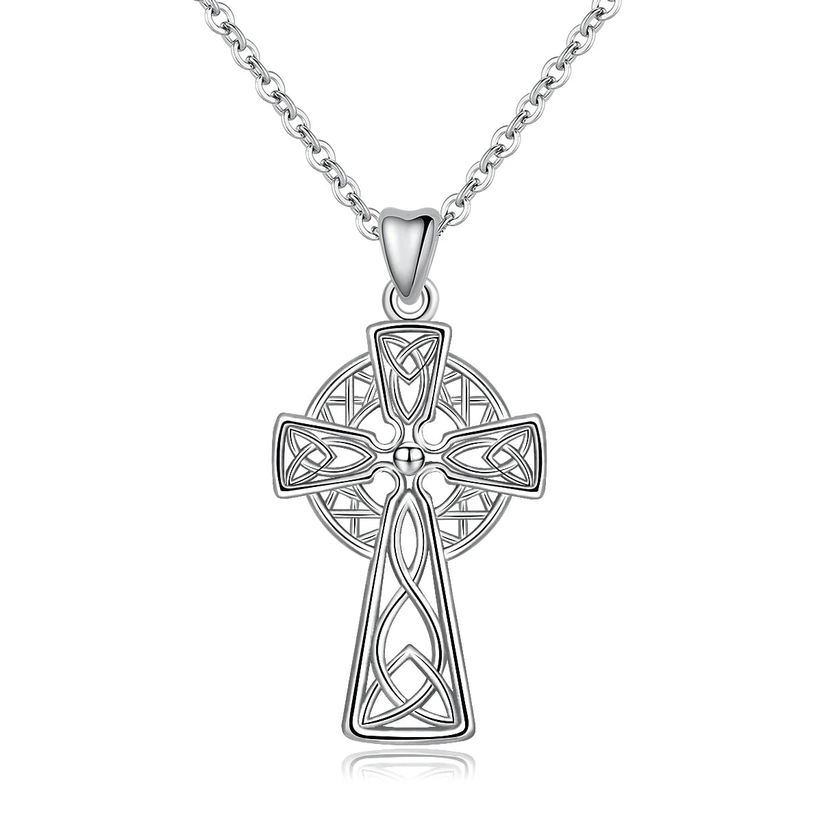 Wholesale 925 Sterling Silver Women Christian Faith Cross Pendant Necklace