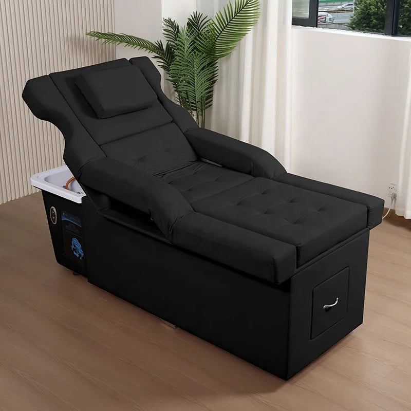 Multi-function Electric Lift Spa Shampoo Bed Modern Thai Massage Pedicure Chair Head Spa Massage Table Synthetic Leather