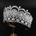 Platinum Plated/ Gold Plated Luxury Zircon Pageant Crowns Large Wedding Hair Accessories Crown Bridal Tiara