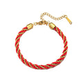 GT Mixed Color Twisted Braided Rope Bracelet 18k Gold Plated Stainless Steel Fashion Bracelet Neutral Bracelet Geometric Shapes