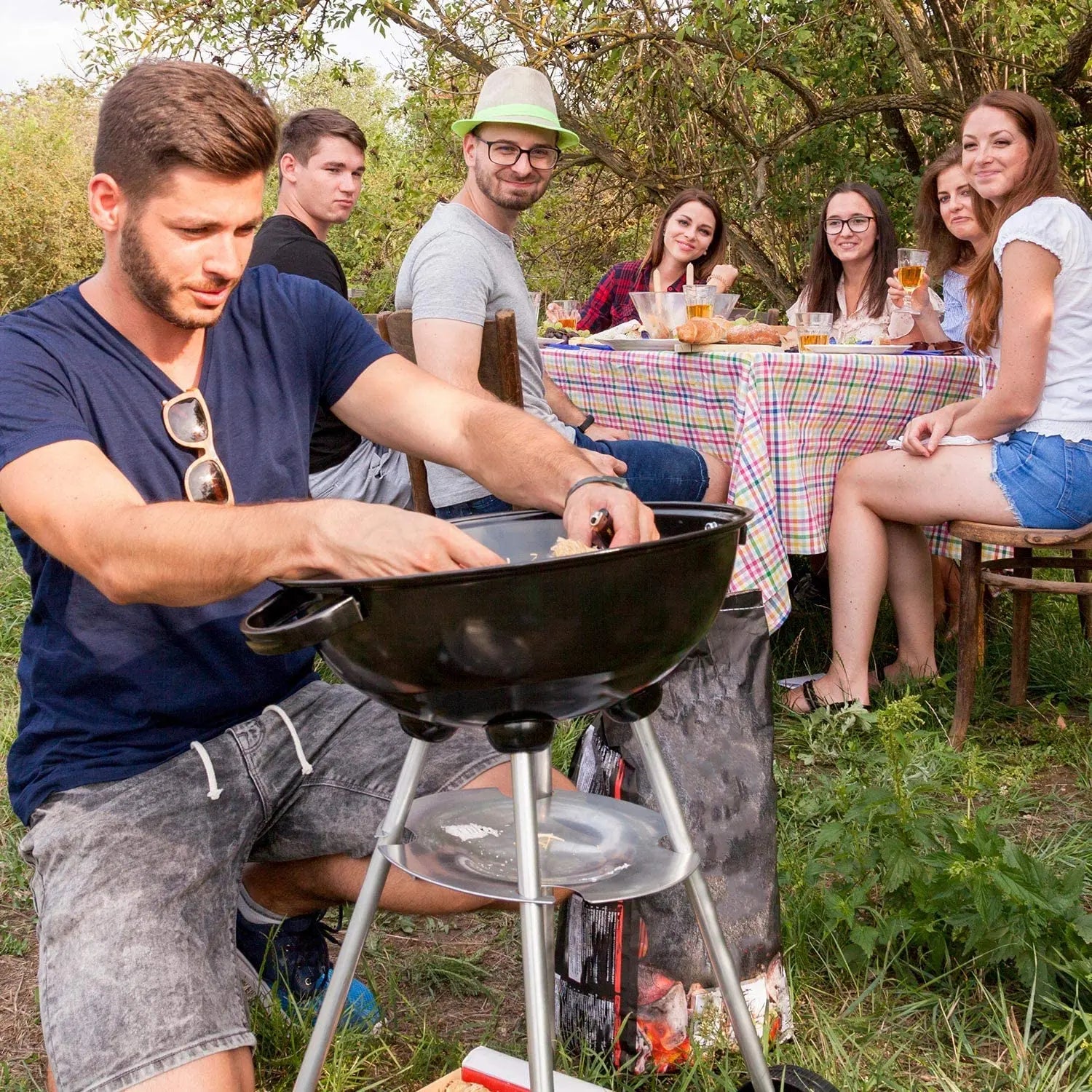 3-piece Bbq Accessory Set Wok Pan Grill Vegetable Non-stick Electric Hot Pot and Grilled Pan
