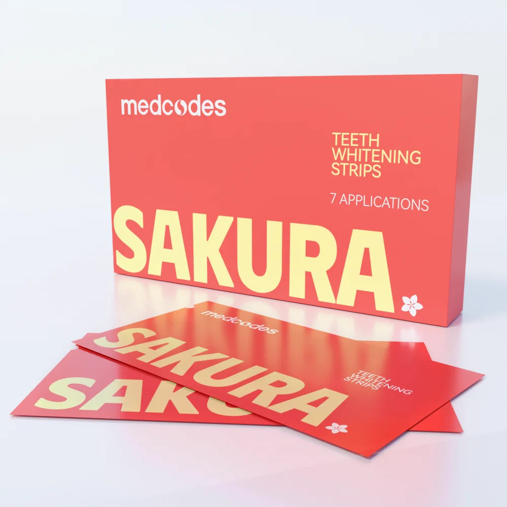 Medcodes Wholesale 14Pcs Natural Anti-Allergic Teeth Whitener Cherry Blossom Sakura Teeth Whitening Strips