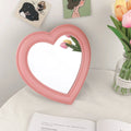Professional Manufacturer Custom Private logo Heart-Shaped Desktop Vanity Wall Mounted Dual-Use Makeup Mirror