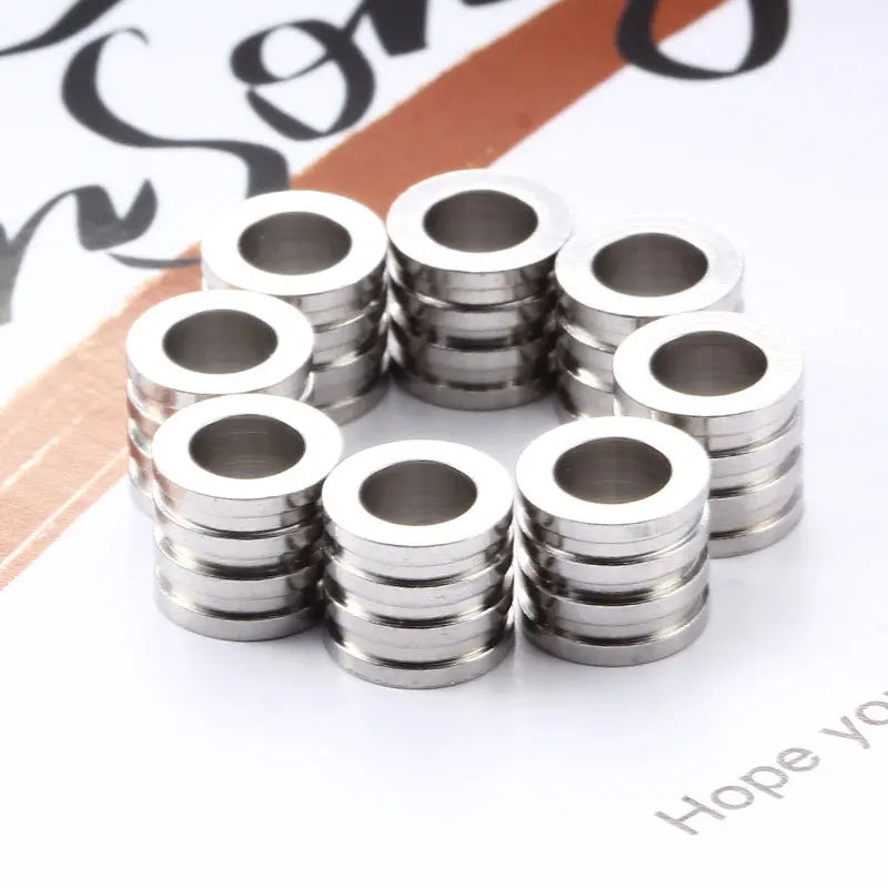 Three-slot Through-hole Beads Stainless Steel Beaded Accessories Diy Necklace Bracelet Through-bead Taige Jewelry Cylindrical t