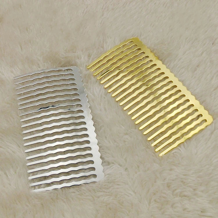 3.5cm*6.5cm Waved Teeth  Metal Hair Combs for Bridal Hair Accessories 20teeth Plain Side Combs