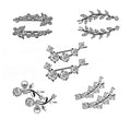 Set 10 Leaf Flower Ear Cuff Earrings Zircon Stainless Steel Body Jewelry Wedding & Party Women Men Piercing Clip-on Cartilage