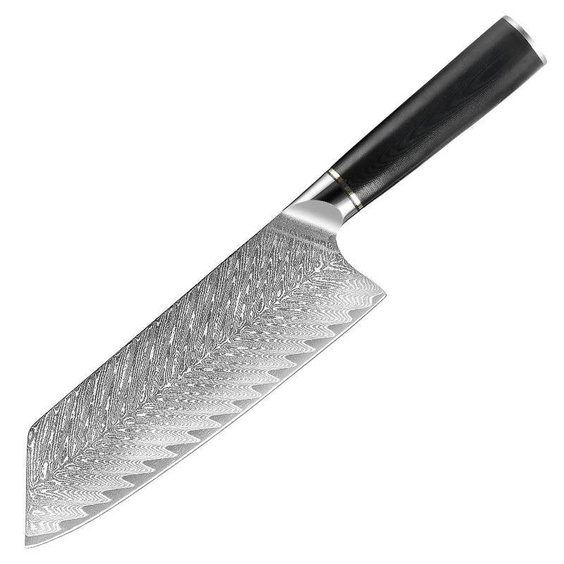 8 inch Japanese Kiritsuke Chef Knife with G10 Handle Premium Damascus Steel Kitchen Cooking Knife Forged Kitchen Knives