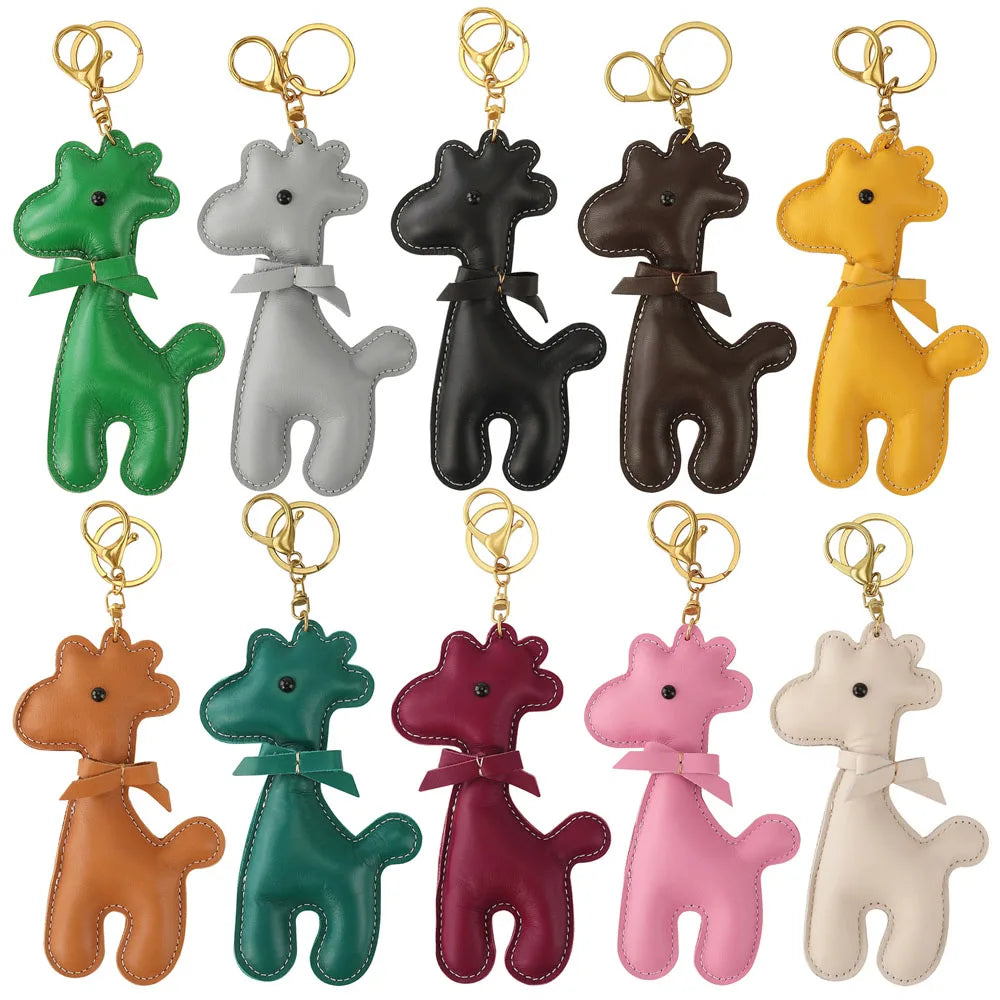 Alpaca Pendant PU Leather Bag Charm Animal Alpaca Shape Keychain Luggage Bag Accessory 10 Colors Keychain