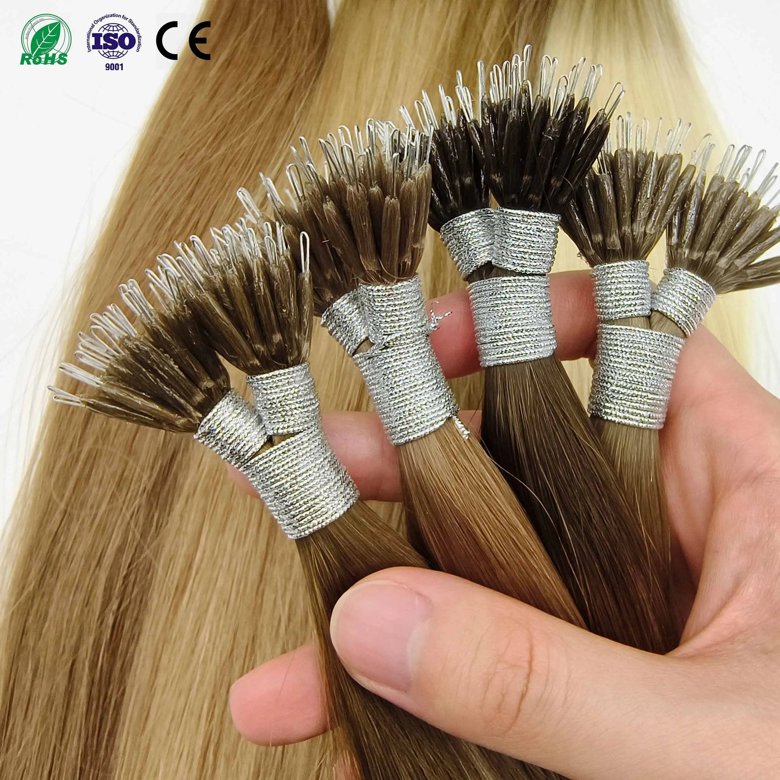 Fasimei Best Selling Top Quality London Super Double Drawn Human Hair Products Nano Ring Keratin Hair Extensions European Hair