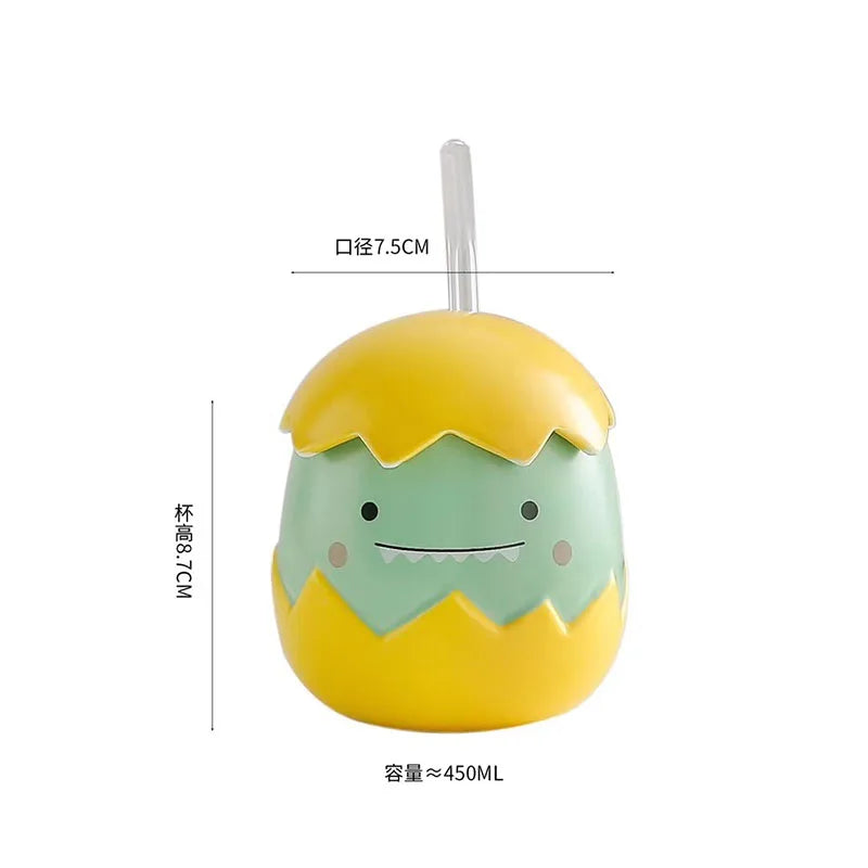 Solhui Creative Personality Cute Dinosaur Egg Cartoon Ceramic Mug Cartoon Ceramic Coffee Mug