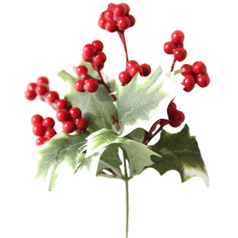 A-1245 Faux Holly Berry Stems Christmas Artificial Berries for Wedding Home Party Christmas Decoration
