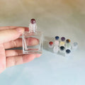 Wholesale 10ml Square Shape Crystal Gemstone Roller clear Roll on Glass Bottle