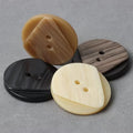 Customized logo Top Quality Resin Buttons Personalized Big  Faux Wood-grainTwo Hole Men Shirt Button Wholesale