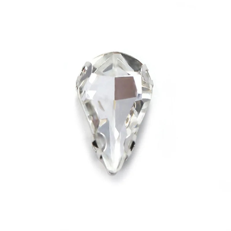 8*13mm Water Drop Shape Crystal Glass Buckle Beaded DIY Wedding Dress Decorative Hand-Sewn Garment Accessories