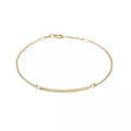 LOZRUNVE 925 Sterling Silver 18k Gold Elegant Pave Diamond CZ Bar Bracelet Women