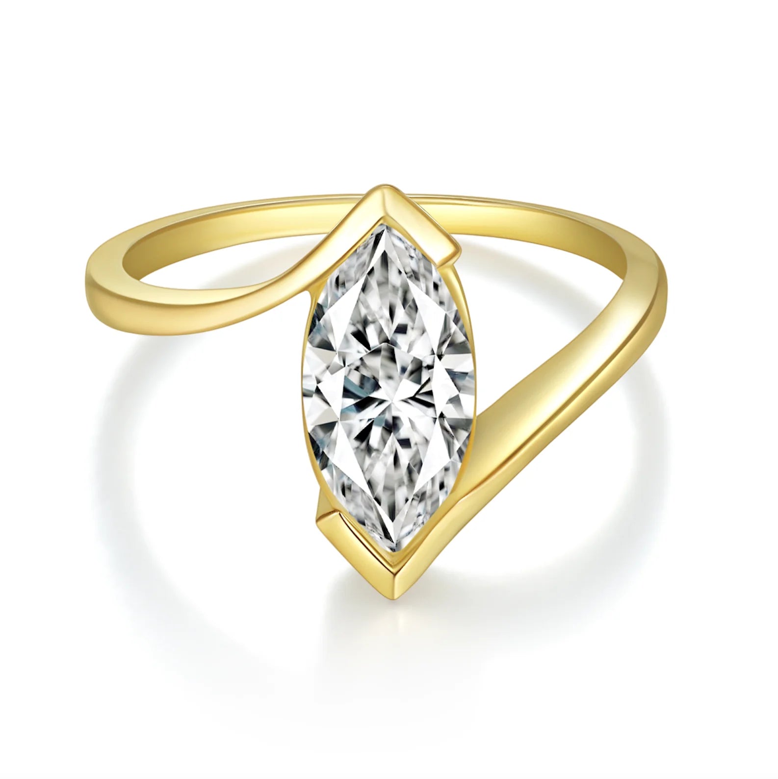 Moissanite Ring Iced Out Hand Setting 925 Silver Marquise Cut 1Ct White Gold Engagement Multicolor Moissanite Ring