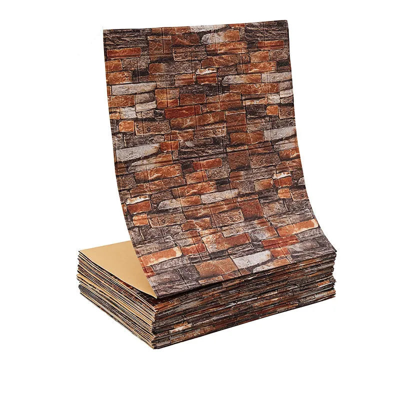 New 10m Retro Brick Pattern Self-Adhesive Waterproof Wall Paste Rustic for Hotel Corridor Hot Pot Restaurant Net Cafe Fireproof