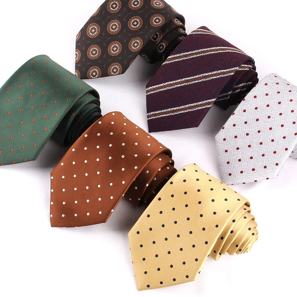 Men's Classic Style Dot Striped Tie Fashion Dress Accessory Made of Polyester
