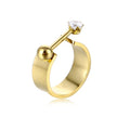 Unique Ring Jewelry Stainless Steel Cuff Open Ring Gold Plated Chunky Diamond Rings for Women