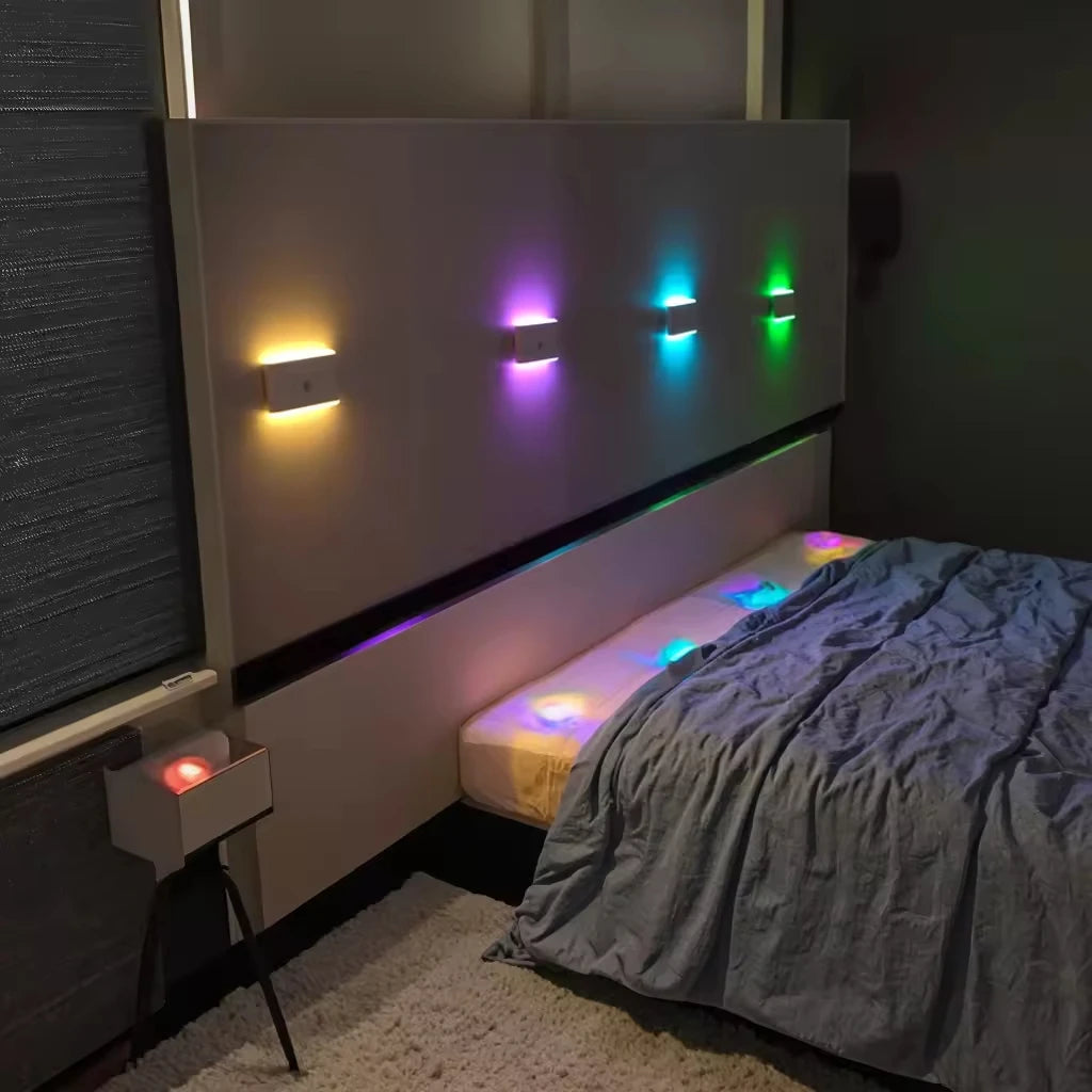Smart Rechargeable Color Changing Motion Sensor Led Night Lights Eye Protection Bedside Night LED Sensor Lights Lamp