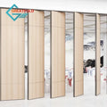 Adjustable Foldable Wood Grain Design Movable Soundproof Fireproof Partition Wall Banquet Hall Restaurant Ballroom Hotel