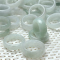 Chinese Fashion Retro Style Natural Green Gem Stone Jadeite Burma Jade Band Ring Size 16-20mm
