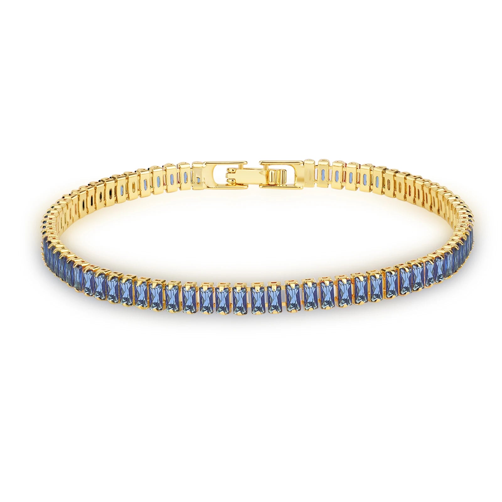 Hip Hop Luxury CZ Zircon 18K Gold Plated Strand Men's Bracelet Wholesale Gift Wedding Anniversary