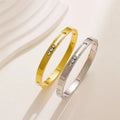 Wholesale New No Fade Stainless Steel 18k Gold Plated Bracelet Simple Fashion Luxury Diamond Bracelets