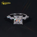 Pass Diamond Tester 925 Sterling Silver 9x9mm 4ct Princess Cut Moissanite Ring Custom Fine Diamond Engagement Ring for Women