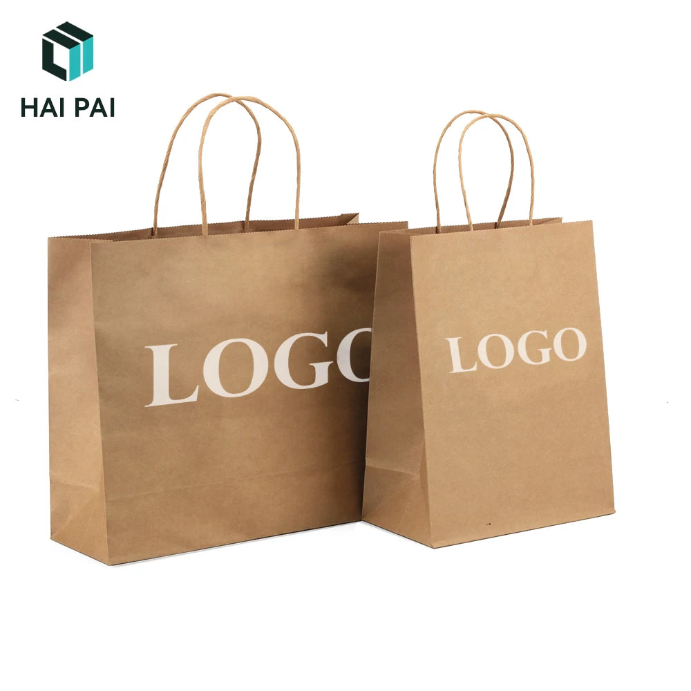 Wholesale Eco-friendly Brown Kraft Paper Bags Accept Custom Printing Stock Gift & Supermarket Shopping Bags with Twisted Handles
