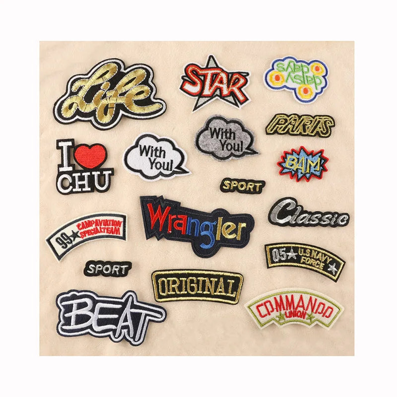 Multicolor Embroidered English Alphabet Garment Patches Hot Melt Adhesive Letters Patch for Hats Clothing Jeans Shoe Decoration