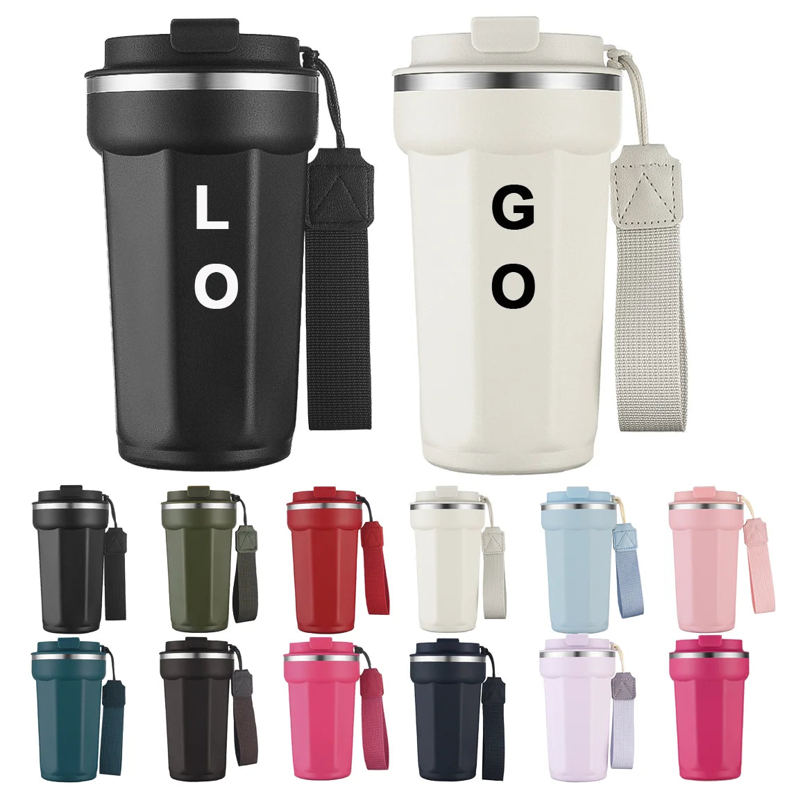 New Design Custom 12oz 17oz Stainless Steel Tumbler Leakproof Flip Double Layer Insulated Reusable Travel Coffee Mug