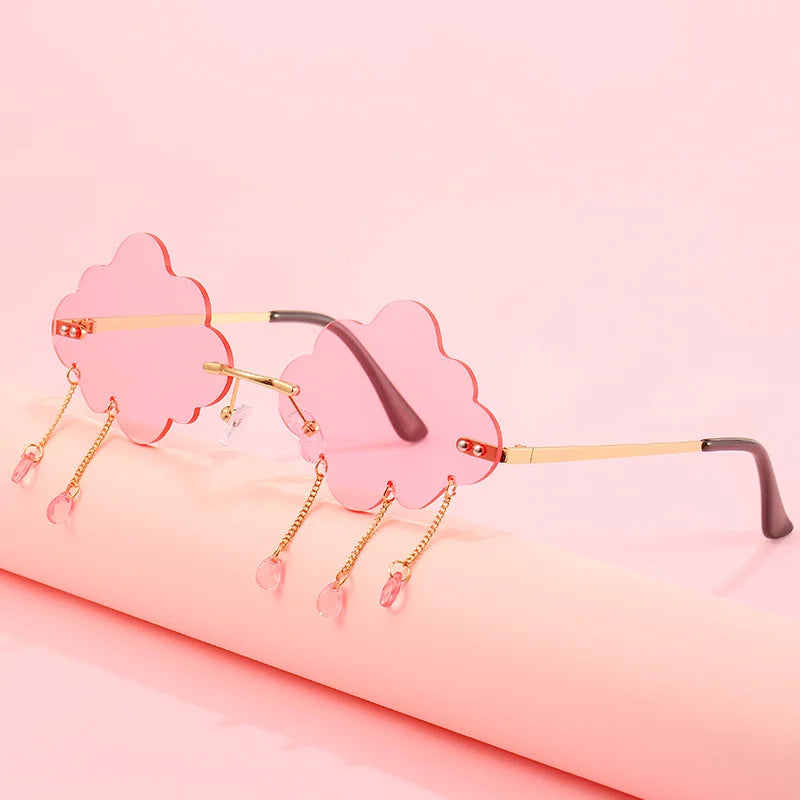 2025 Fashion Raining Cloud Women Sunglasses Colorful Trendy Shades Rimless Luxury Sun Glasses for Women