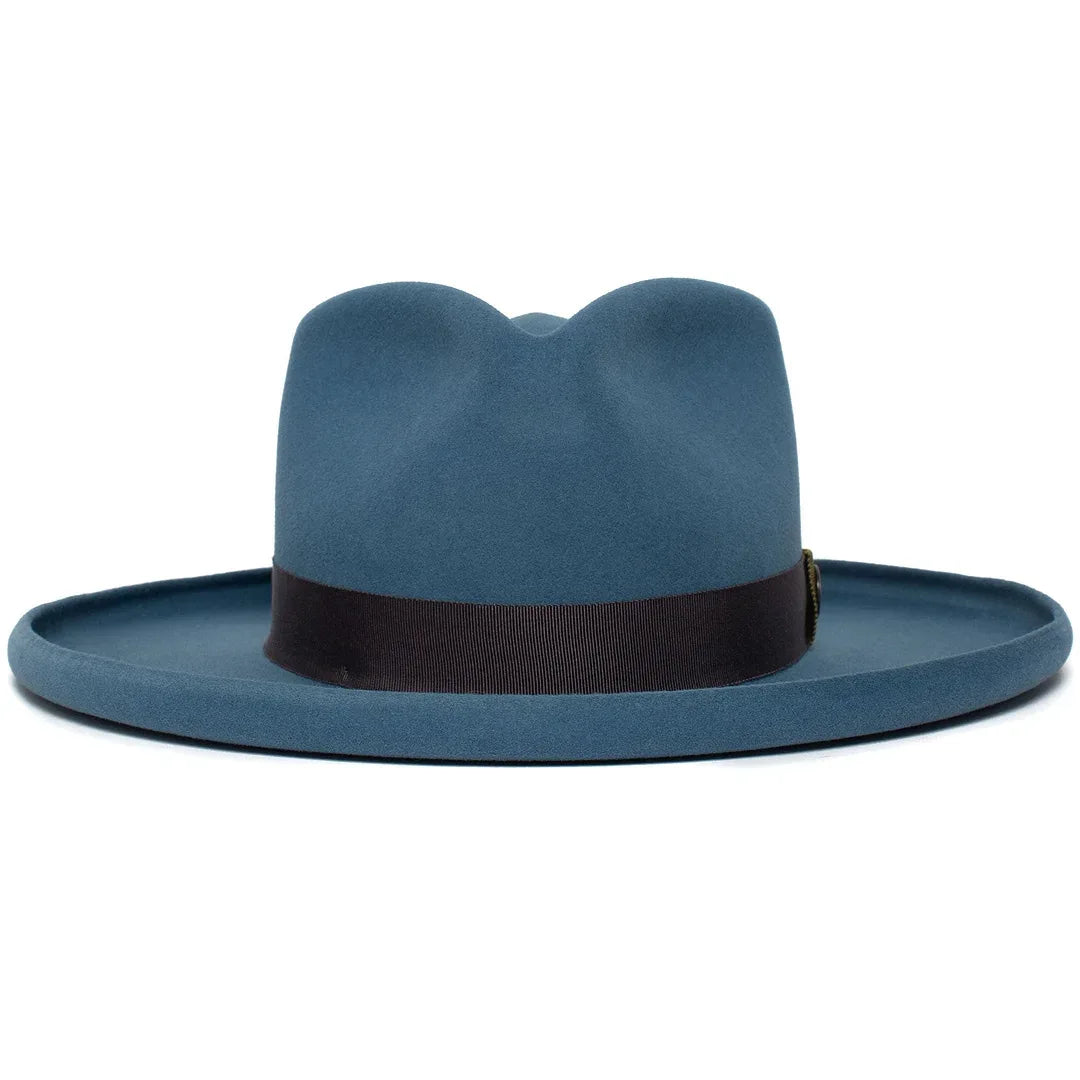 Ready to Ship Men Women Unisex 100% Wool Felt Wide Brim Turn up Fedora Hat Felt Trilby Gentleman Borsalino Hats