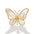 Jachon Luxury Women's Brooches Natural Sea Shell Butterfly Design Fine Copper Jewelry for Wedding Party Engagement or Gift