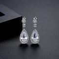 SLBRIDAL Ins Style Fashion CZ Crystal Pearls Girls Stud Earrings Trendy Cubic Zircon Women Earrings Bridal Wedding Drop Earrings