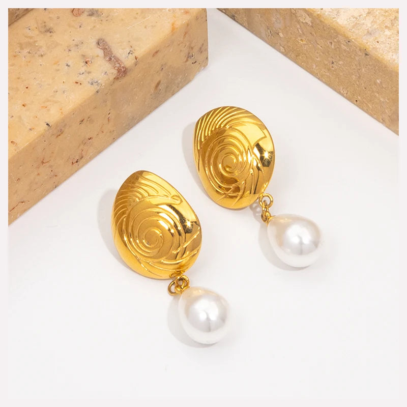 JUSNOVA 2025 High-Grade Gold Women's Luxury Pear Drop Earrings New Fashion Wholesale