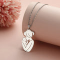 Mom and Baby Pendant Necklace Stainless Steel Gold Color Necklaces Warm Family Jewelry Mother's Day Gift Wholesale