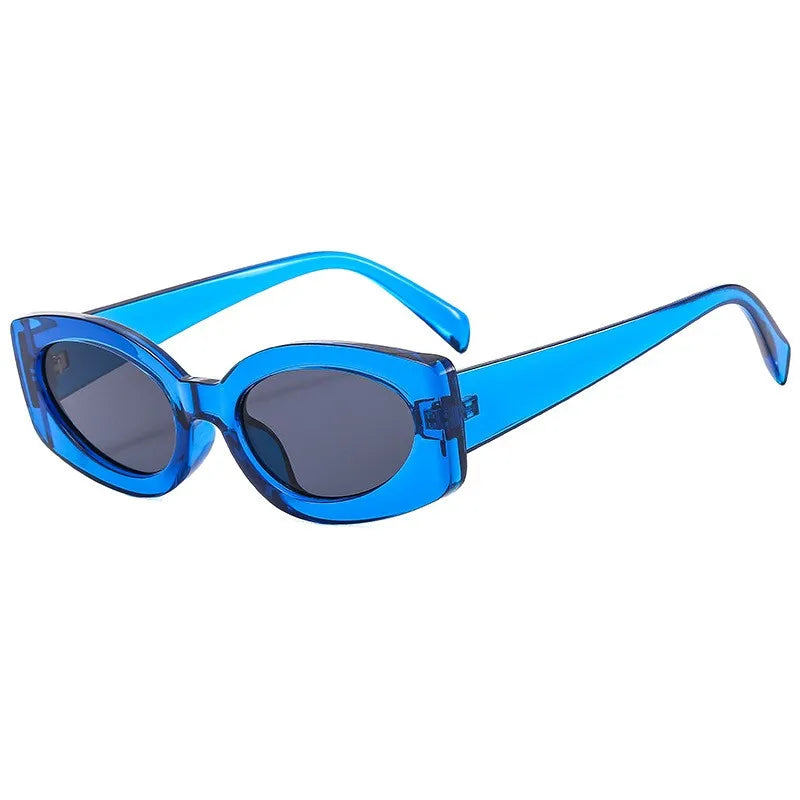 New Design Oval cat Eye Sunglasses Candy Colors Frame Trendy Ladies Eyewear