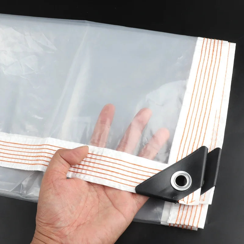Customized Transparent PE Rainproof Cloth Garden Balcony Tarp Plants Protection Cover Greenhouse Film Tarpaulin