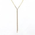 Joolim Jewelry Gold Plated Zirconia Pave Snake Chain Double Tennis Y Tassel Necklace Stainless Steel Jewelry Wholesale