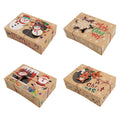 Christmas Cookie Gift Baking Recyclable Kraft Paper Boxes with Window Xmas Holiday Treat Tags Party Favor Pastries Cupcake Food