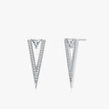 Ailmay Fashion Triangle Stud Earrings 925 Sterling Silver Charm Sparkling CZ Earrings for Women Girls Party Accessories Jewelry