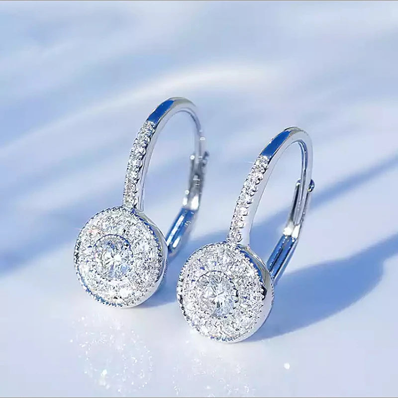 CAOSHI Trendy Hoop Earrings Round Full Filled Lady Men CZ Design Casual Daily Women Elegant Hoop Earrings