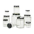 Wholesale Hexagonal Clear Glass Bottle With Screw Metal Lid for Canned Pickles Honey Bottle Food Packaging