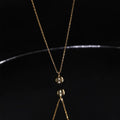 Fashion Jewelry 925 Sterling Silver Small Minimalist Necklace Single Round Bead Golden Ball Gold Plated Necklaces Women