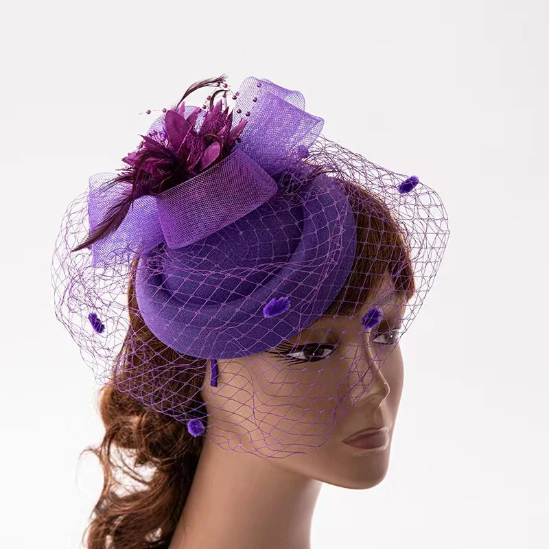 Customized Women Church Party Hats Women Ladies Wedding Hats High Quality Fascinator Hats Headband Hair Accessories  for Girls