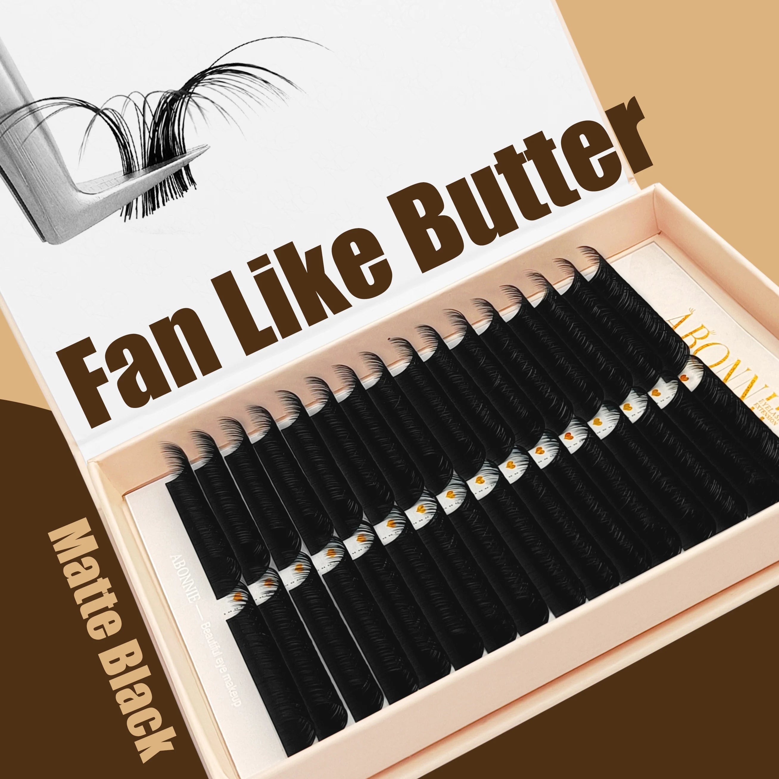 Abonnie Mink Lash Supplies Individual Eyelash Extensions Matte Black Silk Lash Extensions Wholesale Cashmere Velvet Lash Trays